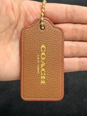 3" Modern Coach Leather Key Fob Keychain Hang Tag Hangtag